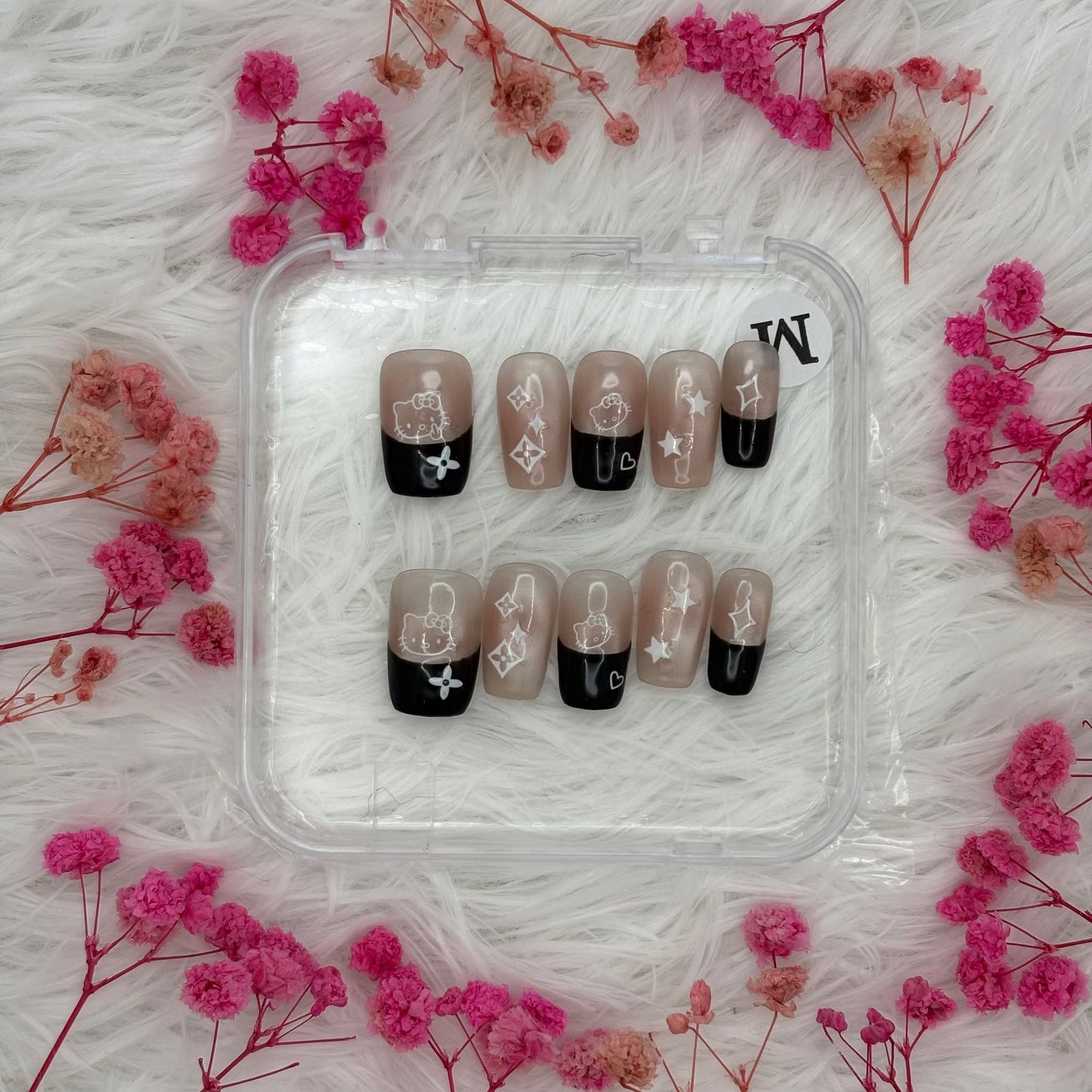 9-Kitty In Black Mood | Daily Wear Nails