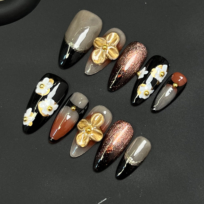 Midnight Bloom | Premium Press-on Nails