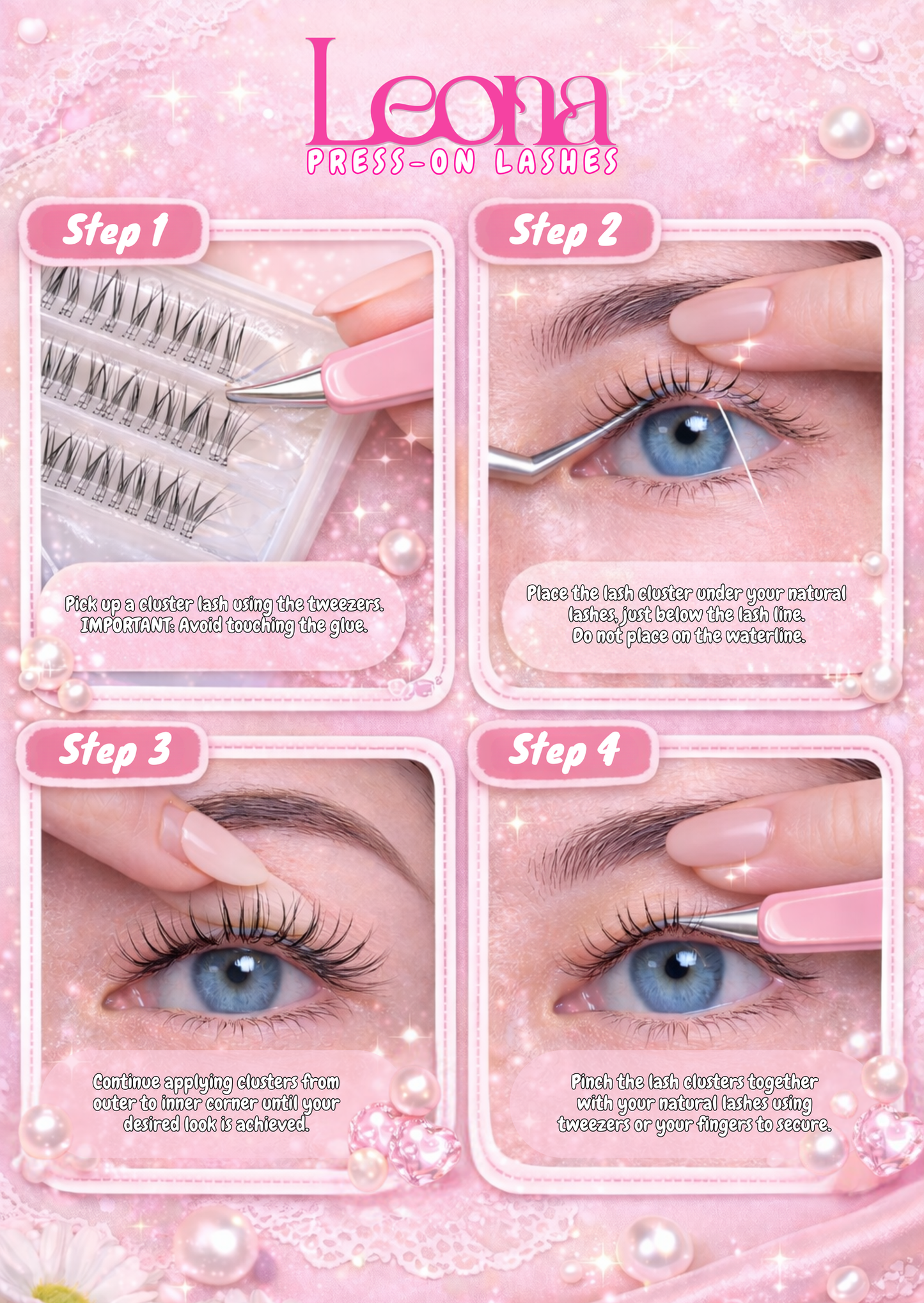 Twinkle | Preglued Clusters | 90pcs | 2–3 Day Stay